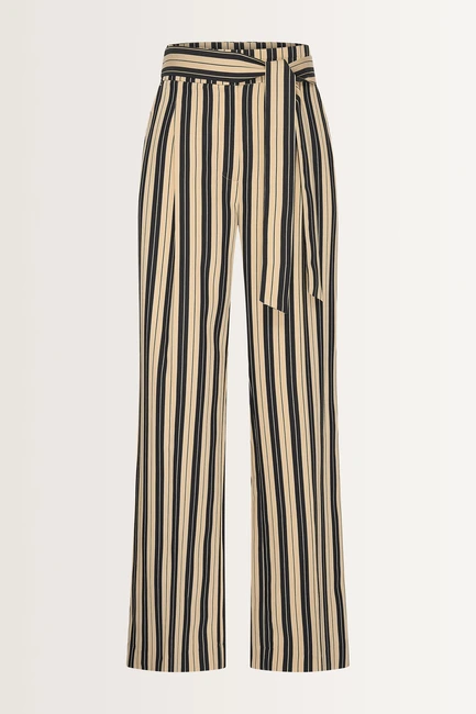 Wide leg streepdessin broek