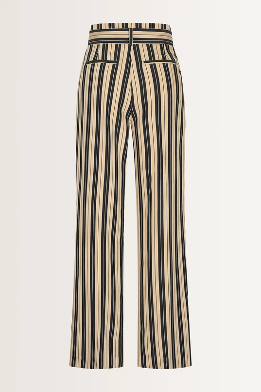 Wide leg streepdessin broek