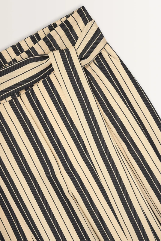 Wide leg streepdessin broek