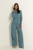 Wide leg travel broek met print