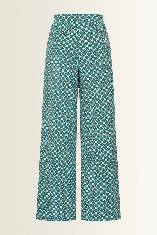 Wide leg travel broek met print