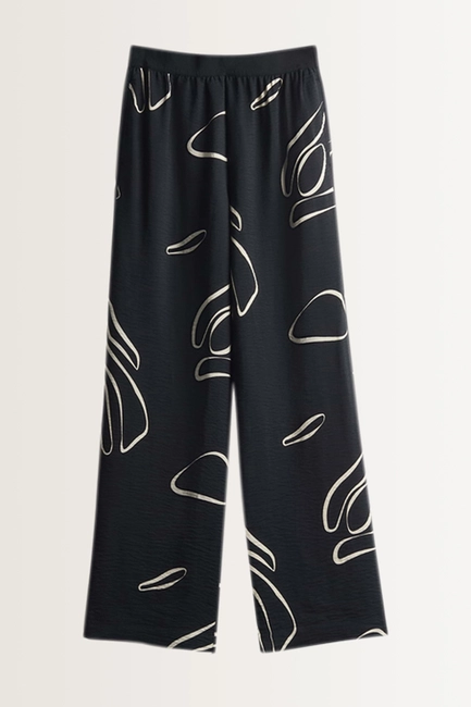 Wijde broek met abstracte print Cevil nature Someday