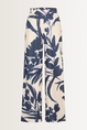 Wijde broek met aquarel bloemenprint