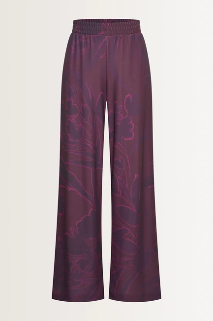 Wijde broek met aquarel bloemenprint