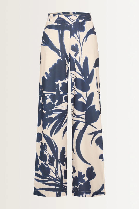 Wijde broek met aquarel bloemenprint