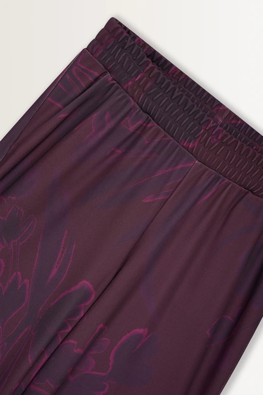 Wijde broek met aquarel bloemenprint
