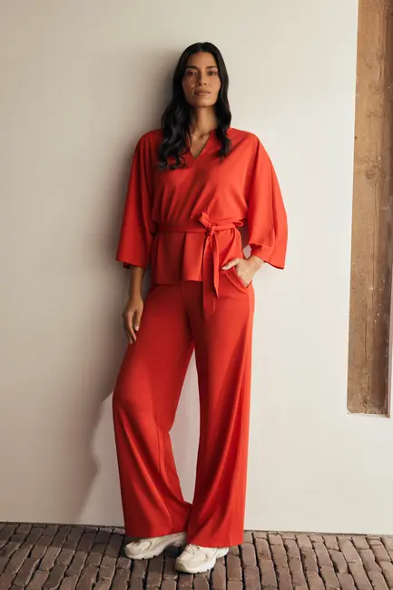 Wijde broek met elastische taille