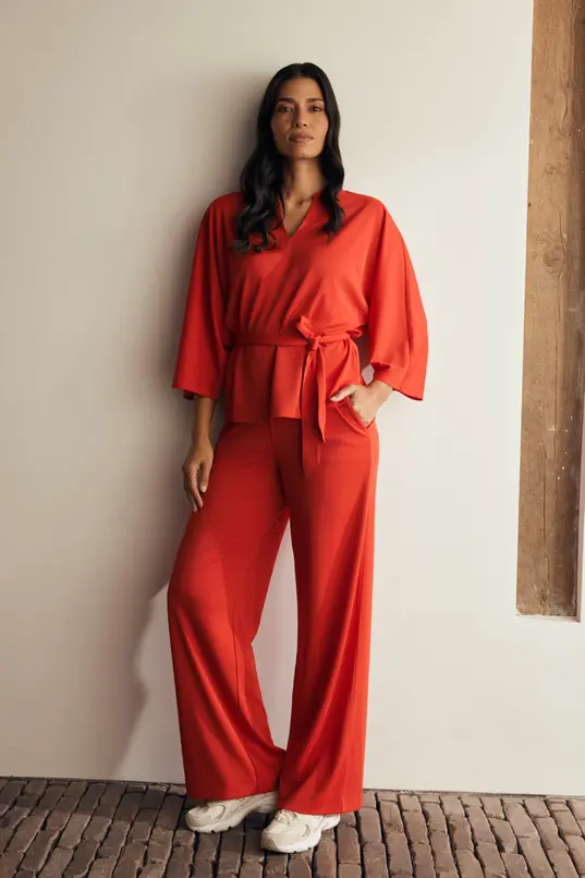 Wijde broek met elastische taille