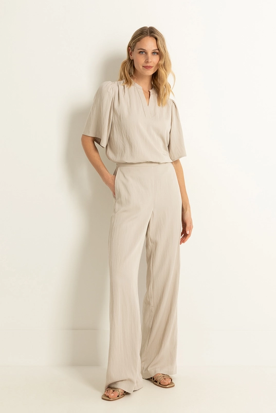 Wijde broek met natuurlijke glans