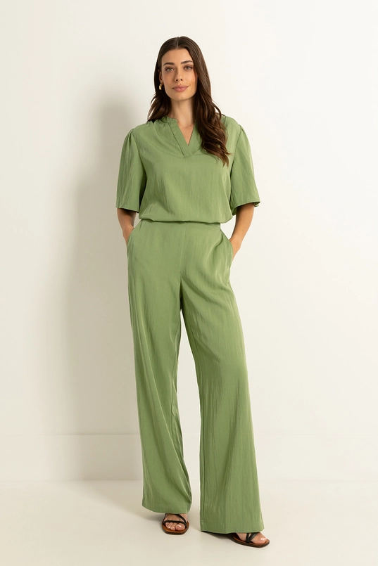 Wijde broek met natuurlijke glans