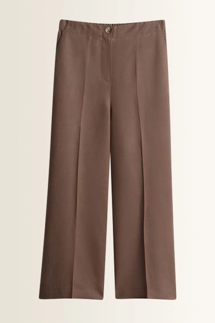 Wijde linnenblend broek Celino cropped linen Someday