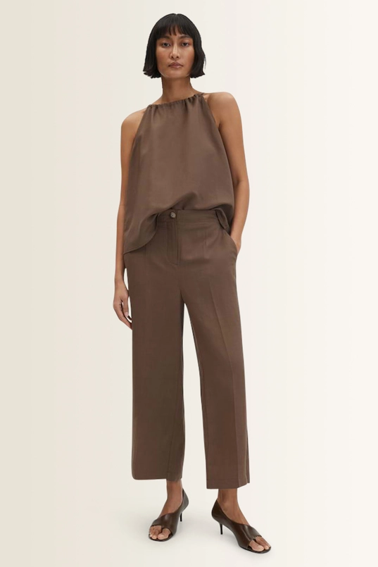 Wijde linnenblend broek Celino cropped linen Someday
