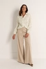 Wijde pantalon van flanellen mix