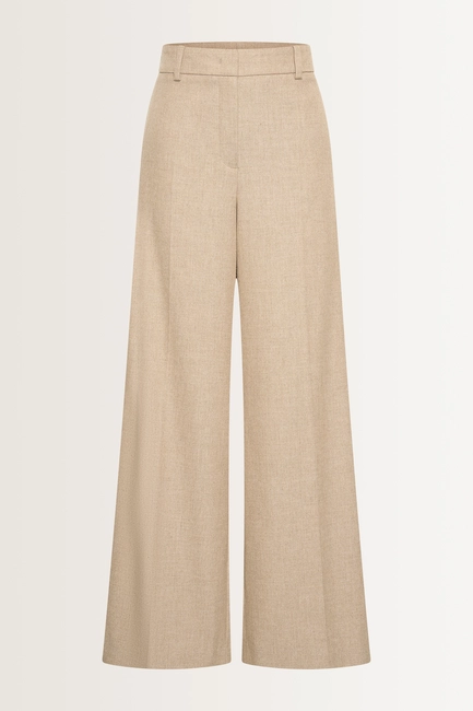 Wijde pantalon van flanellen mix