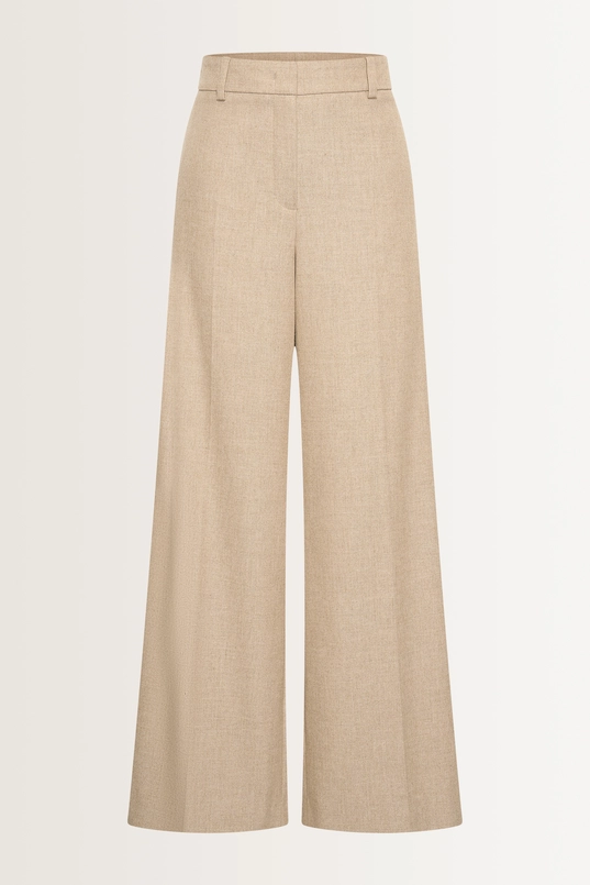 Wijde pantalon van flanellen mix
