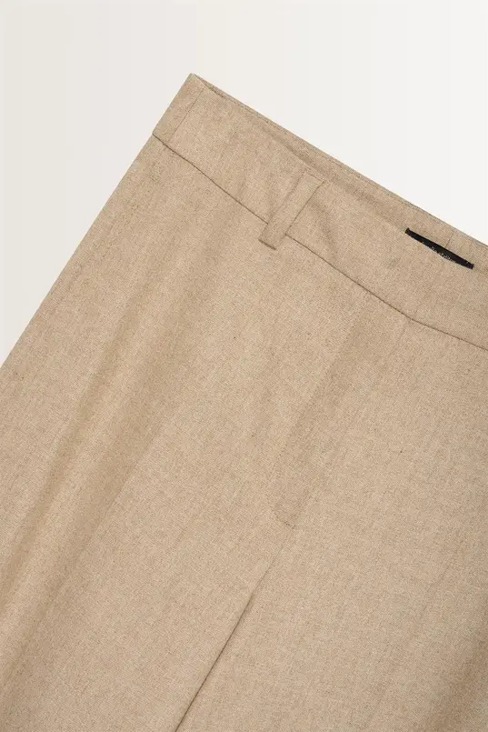 Wijde pantalon van flanellen mix