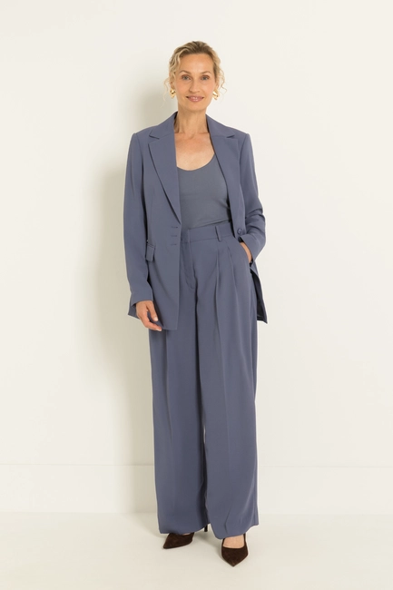 Wijde pantalon van kreukarme crêpe