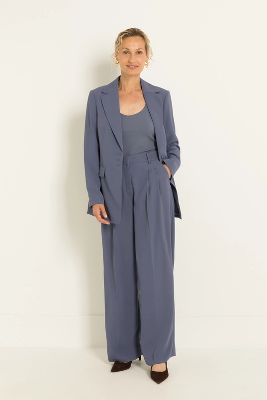 Wijde pantalon van kreukarme crêpe
