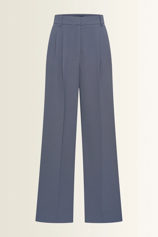 Wijde pantalon van kreukarme crêpe
