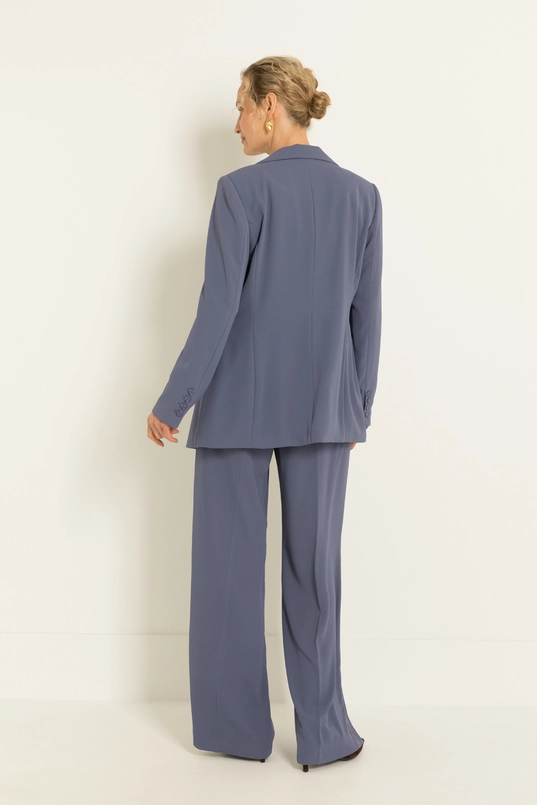 Wijde pantalon van kreukarme crêpe