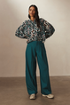 Wijde pantalon van wolmix