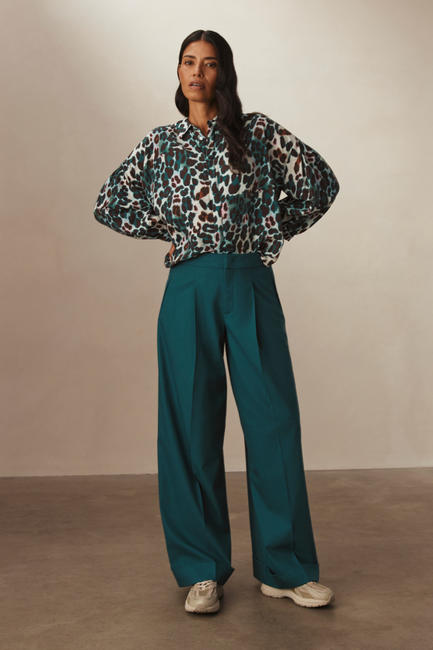 Wijde pantalon van wolmix