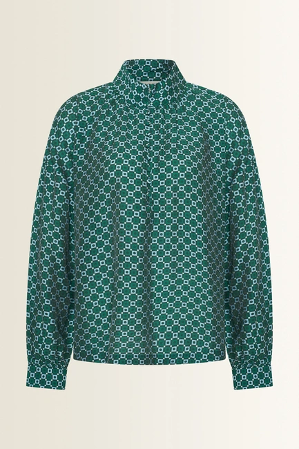 Wijdvallende blouse met grafische print