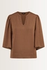 Wijdvallende blouse met V-hals