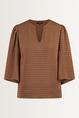 Wijdvallende blouse met V-hals
