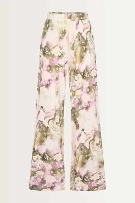 Wijdvallende broek abstracte print
