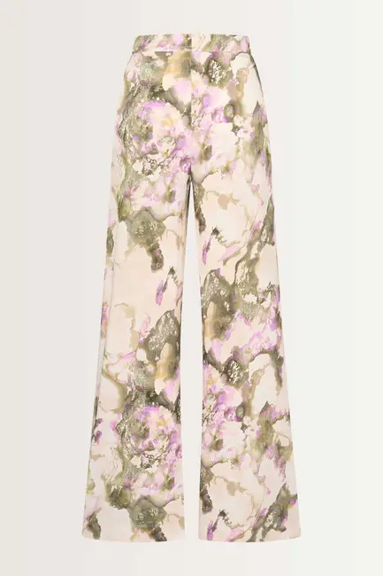 Wijdvallende broek abstracte print