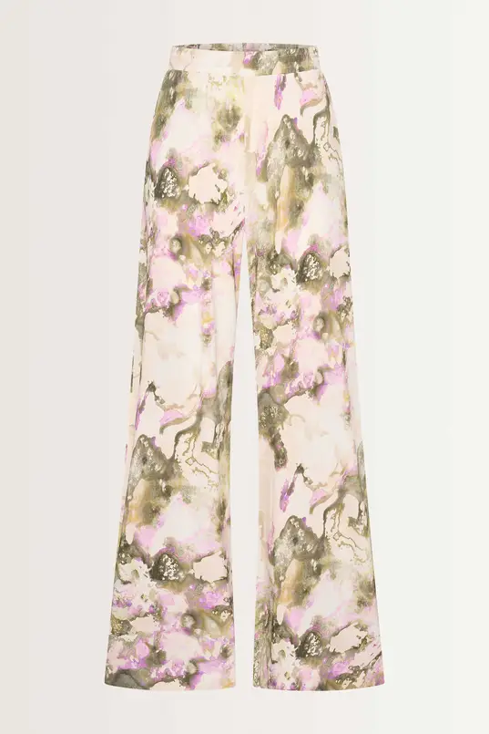 Wijdvallende broek abstracte print