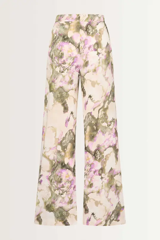 Wijdvallende broek abstracte print