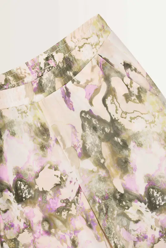 Wijdvallende broek abstracte print