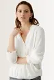 Wikkelblouse met smokdetails OUI