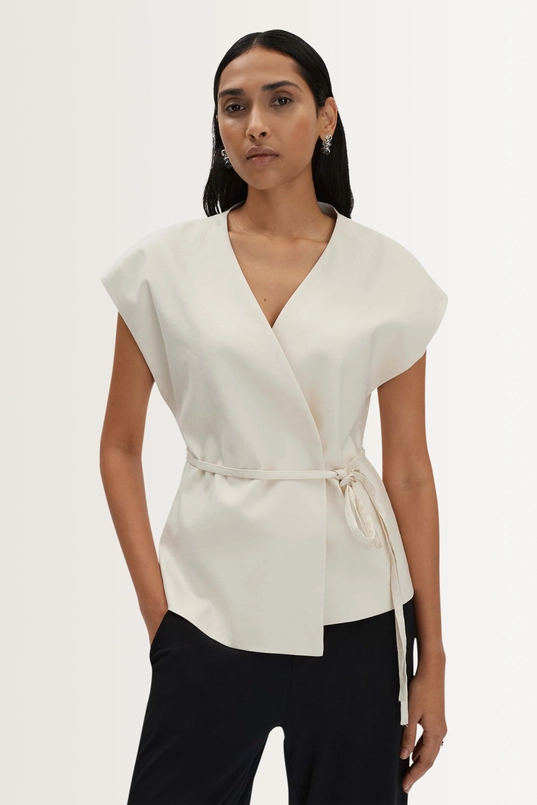 Wikkelgilet met keperstructuur Nilen Someday