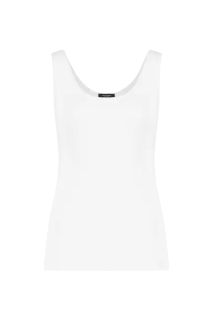 Witte basic top mouwloos