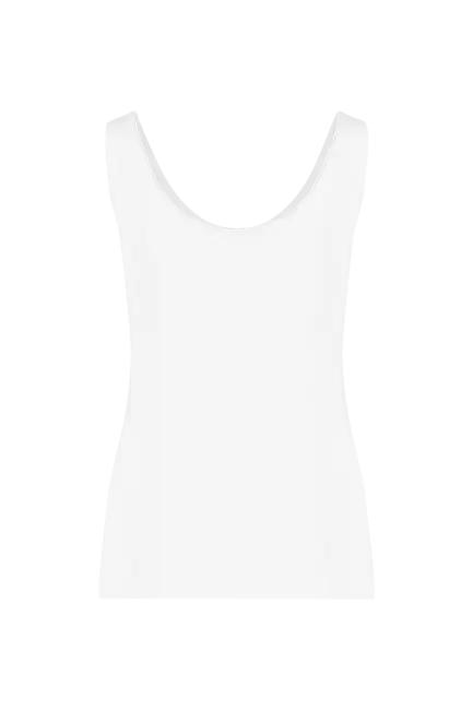 Witte basic top mouwloos