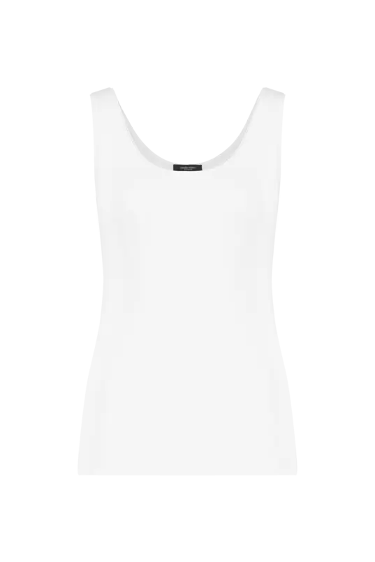 Witte basic top mouwloos
