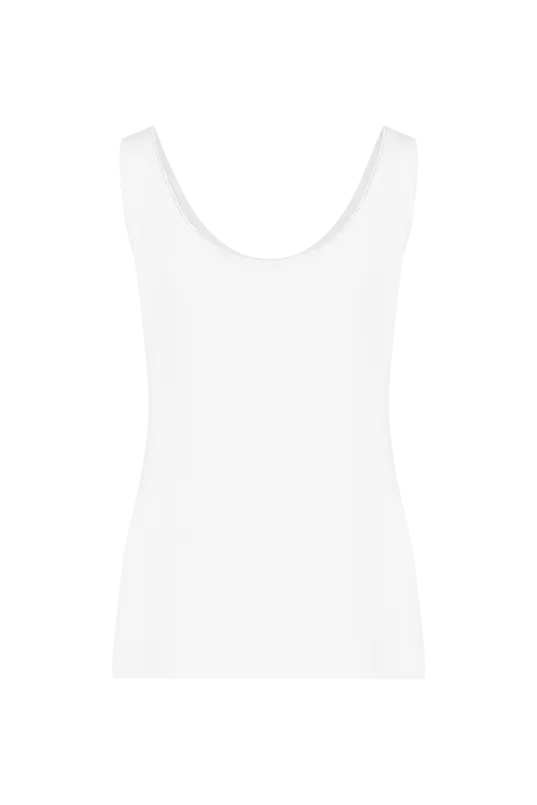 Witte basic top mouwloos