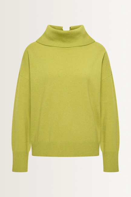 Wol-cashmere trui met coldetail