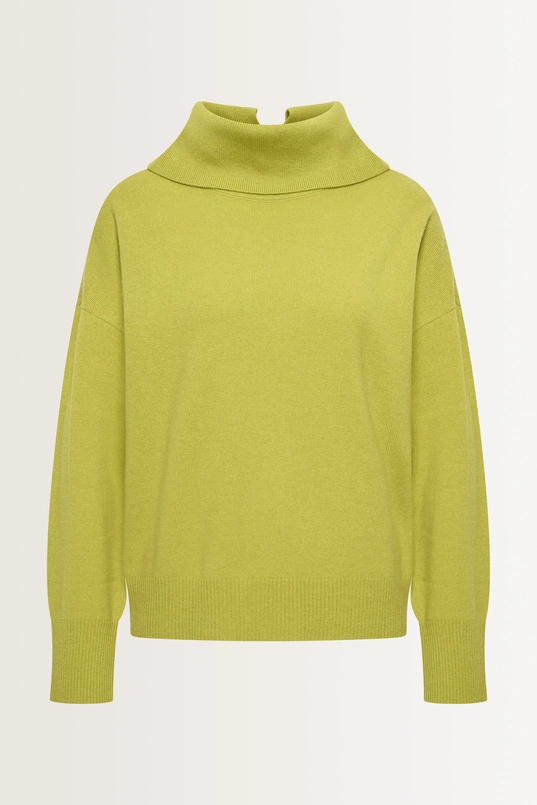 Wol-cashmere trui met coldetail