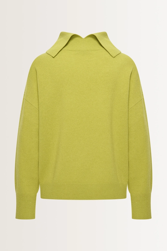 Wol-cashmere trui met coldetail