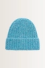 Wolblend beanie met omslag