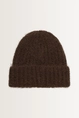 Wolblend beanie met omslag