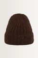 Wolblend beanie met omslag
