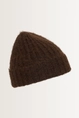 Wolblend beanie met omslag