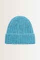 Wolblend beanie met omslag