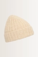 Wolblend beanie met omslag