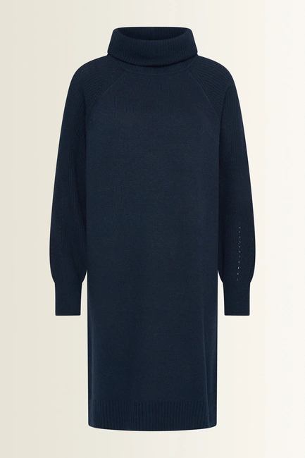 Wolblend jurk met colkraag